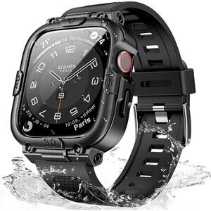 Men's Sport Rugged Cover Screen Protector BLK Band for Apple iwatch Series 10-4